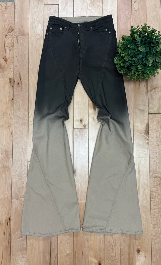 AW2023 Rick Owens ‘Luxor’ Bias Bootcut Flared Gradient Denim