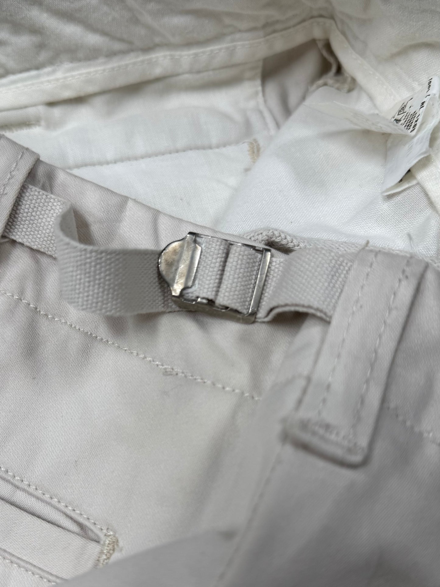 Vintage Helmut Lang Wide Leg White Cargo Pants