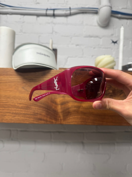 2000s Yves Saint Laurent ‘YSL’ Logo Shield Sunglasses