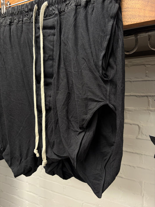 Rick Owens Black Drawstring ‘Boxer’ Cotton Shorts