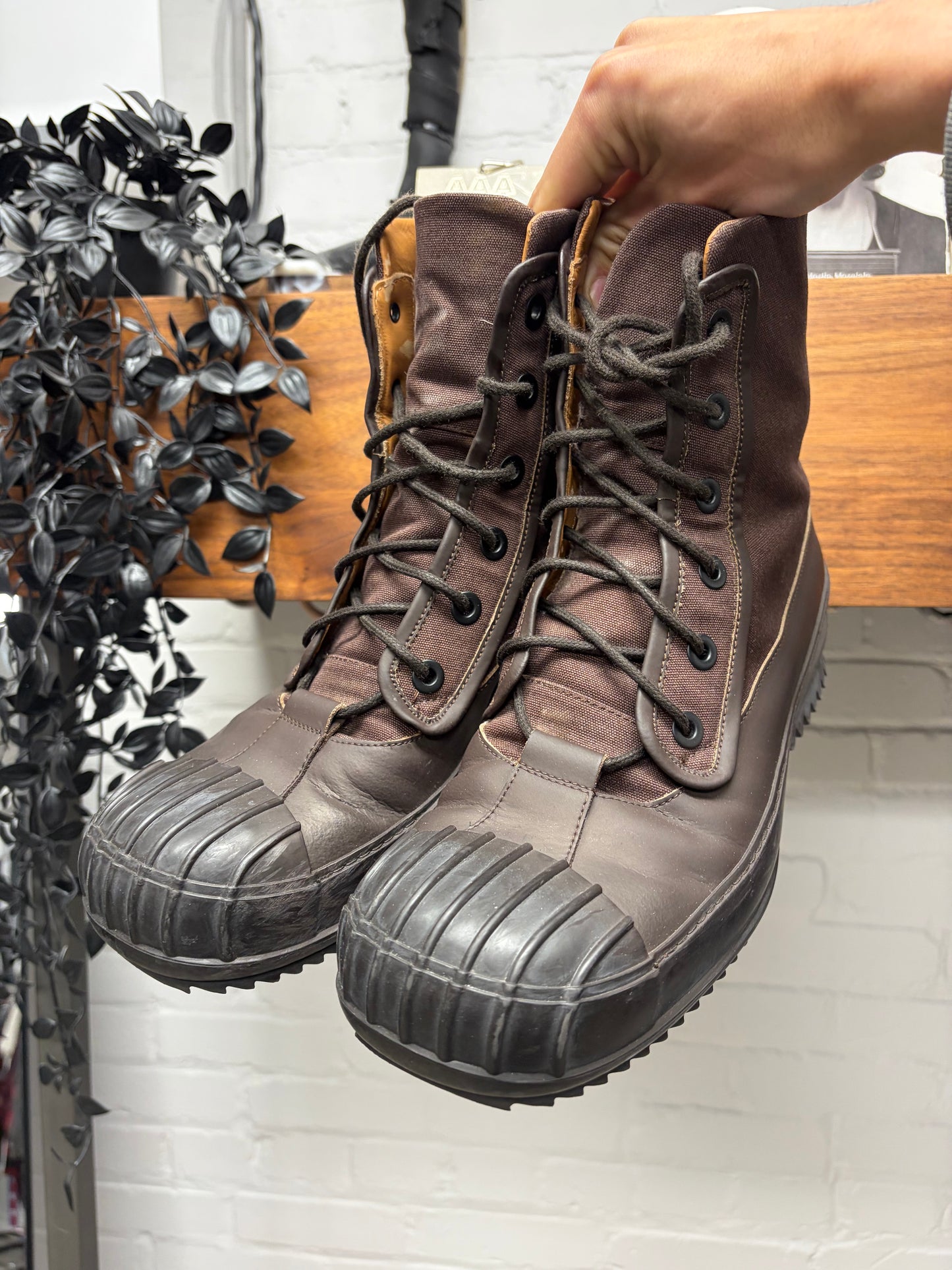 Maison Margiela Brown Canvas ‘Duck Hunting’ Boots