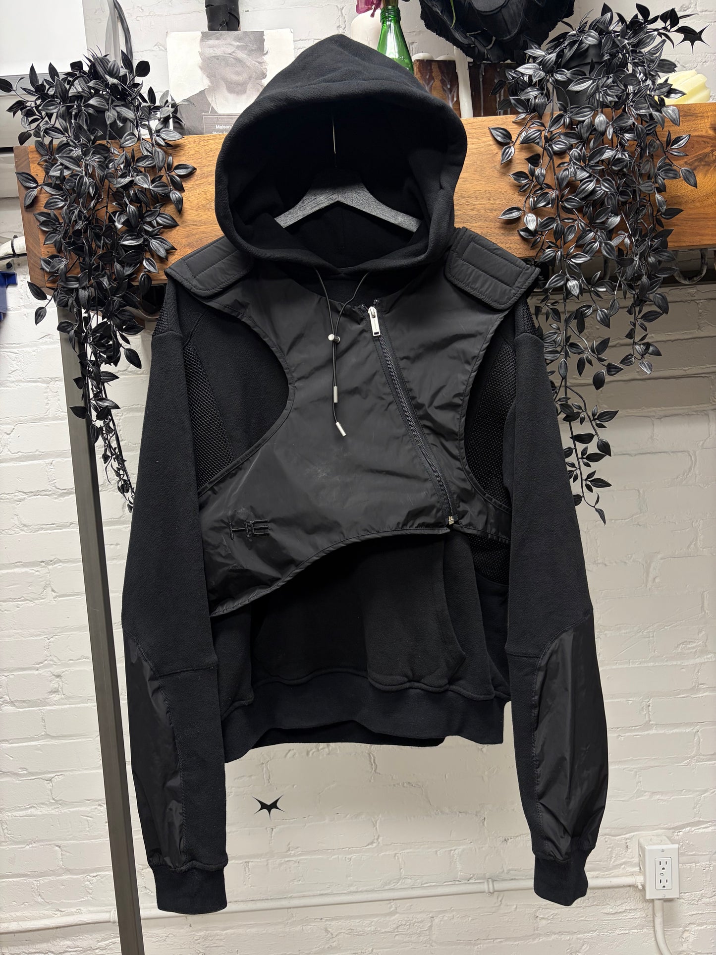 Heliot Emil Black ‘Vest Layered’ Tactical Two Piece Hoodie