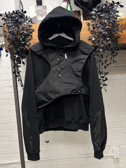 Heliot Emil Black ‘Vest Layered’ Tactical Two Piece Hoodie