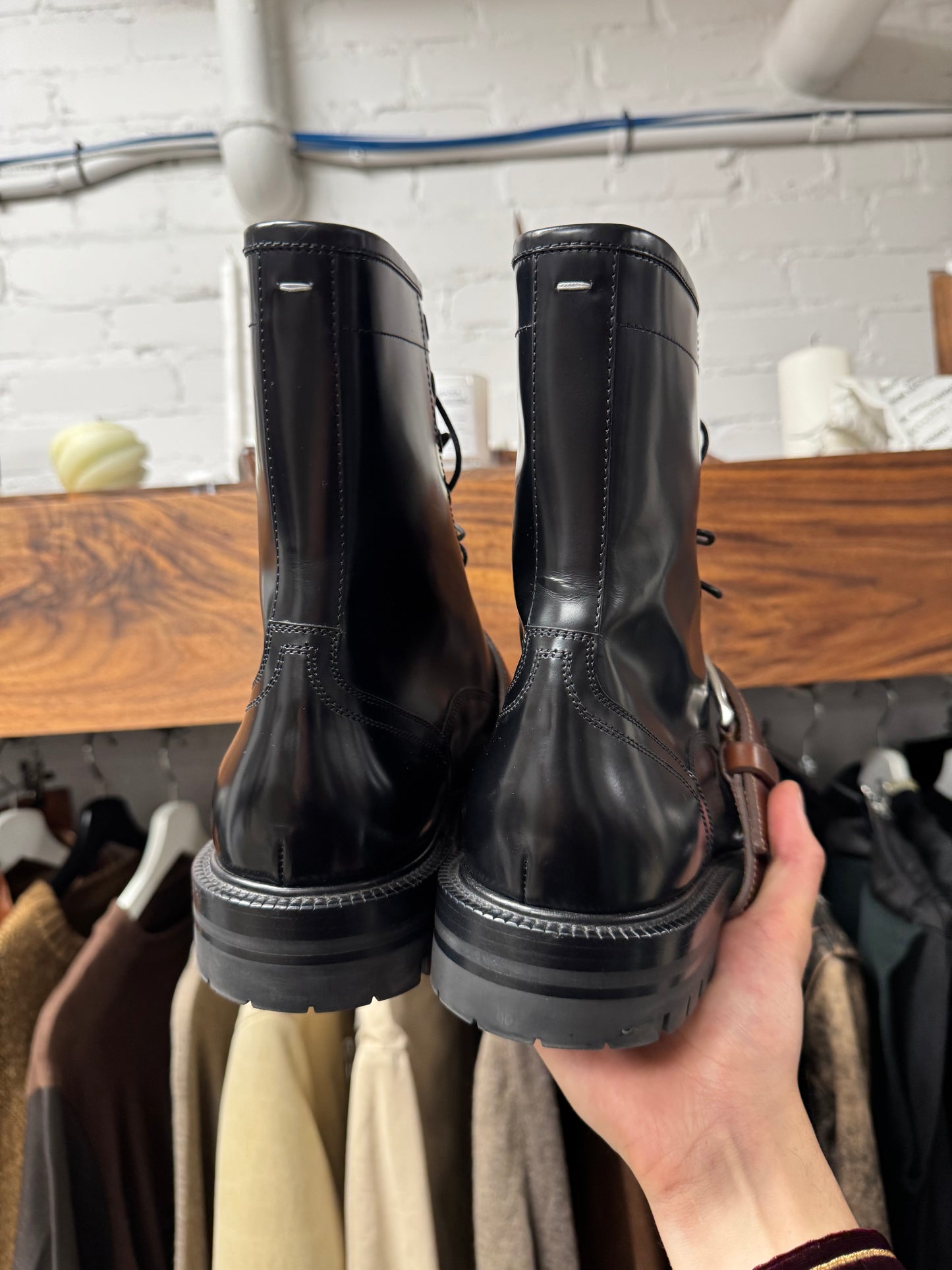 Maison Margiela ‘County’ Tabi Split Toe Leather Combat Boots