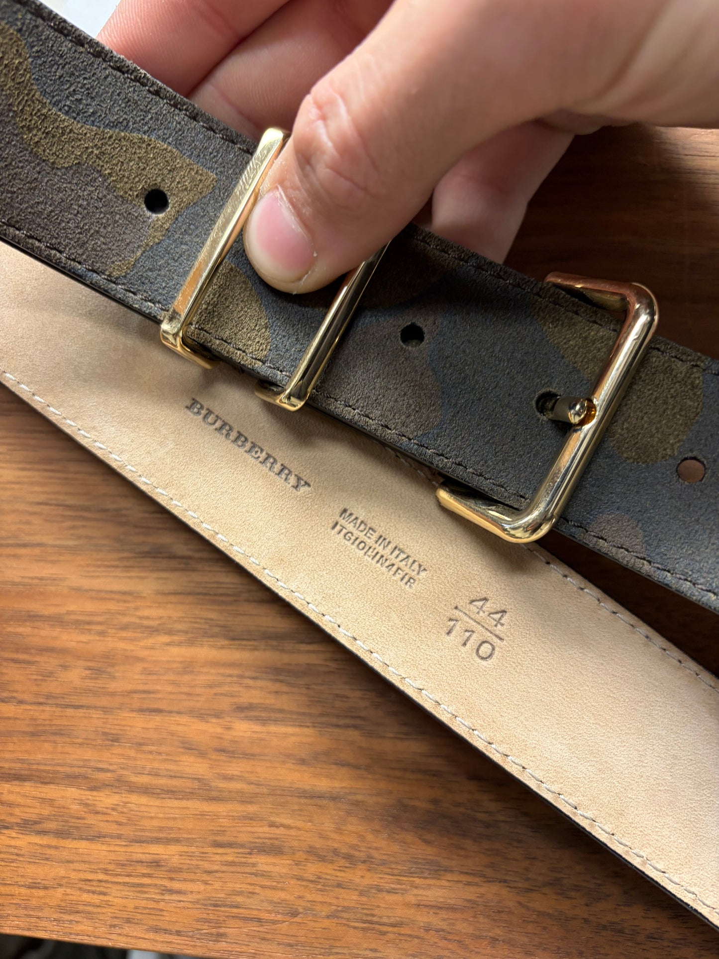 Burberry Leather Camouflage Belt