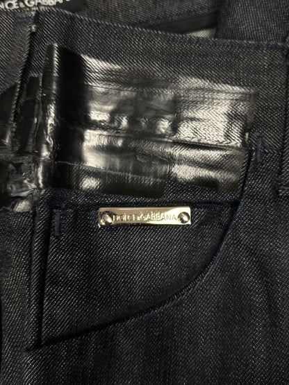 SS2008 Dolce & Gabbana ‘Tape’ Black Skinny Jeans
