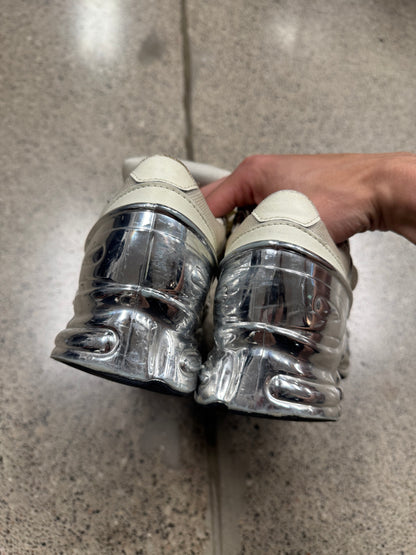 Raf Simons ‘Mirrored’ Silver/Cream Ozweegos Low Top Sneakers