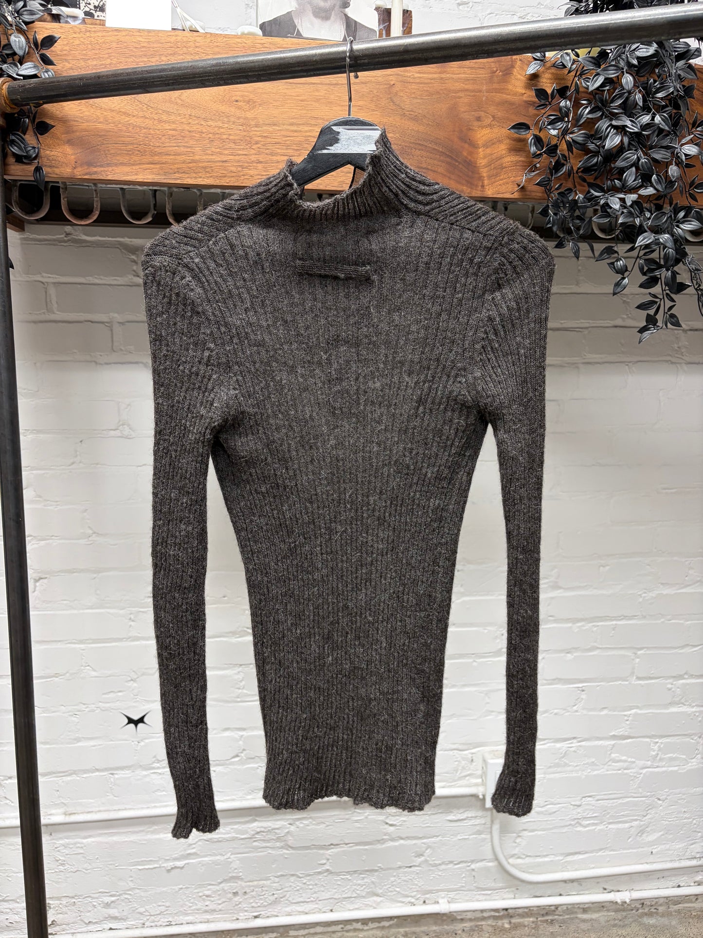 Vintage Jean Paul Gaultier ‘Maille’ Sheer/Ribbed Wool Knit Sweater