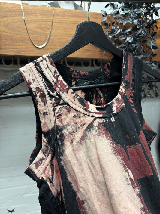SS2006 Junya Watanabe ‘Grunge’ Bleached Red/Black Tank Top