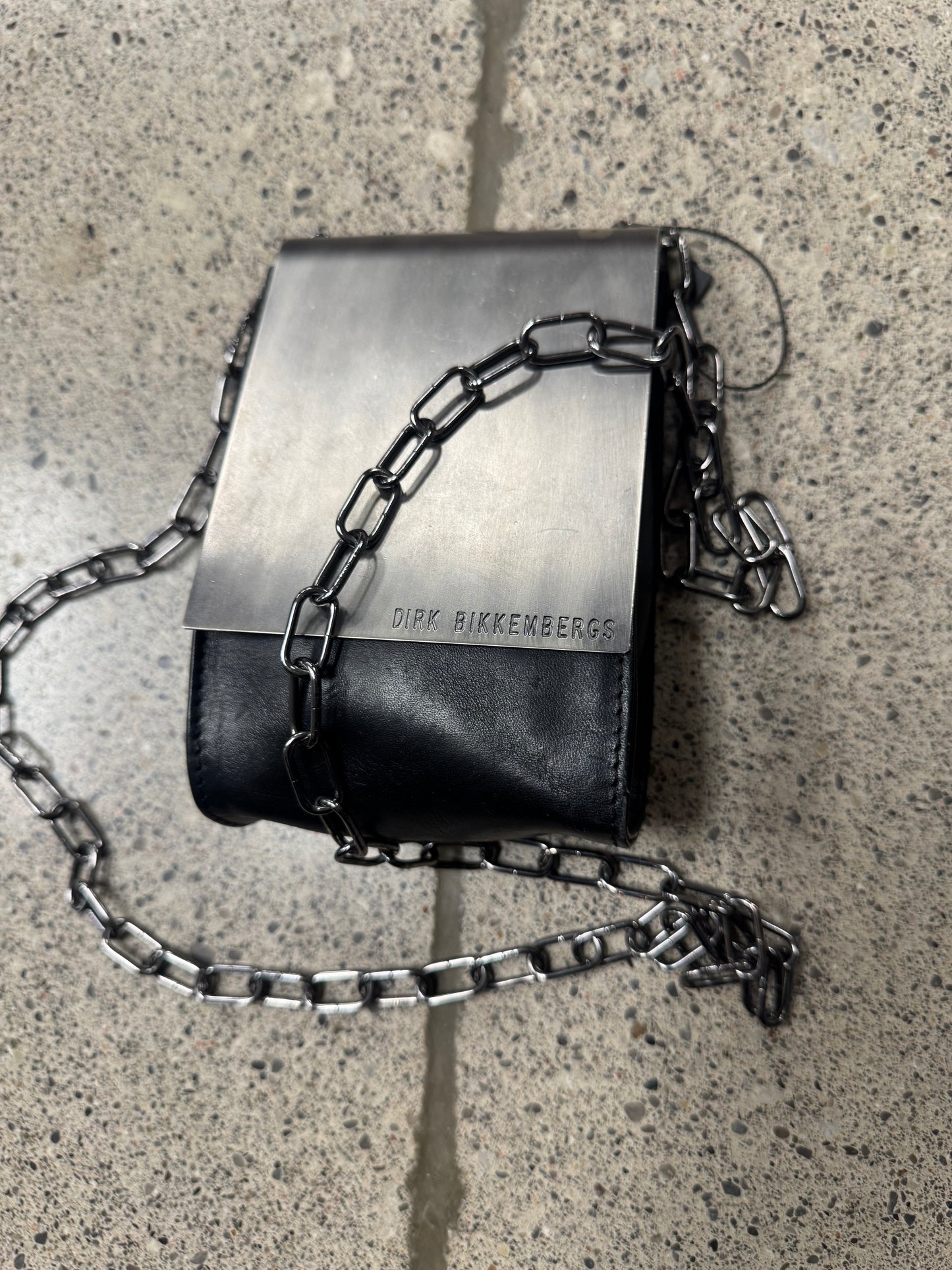 2000s Dirk Bikkembergs ‘Chain’ Top Closure Metal Bag