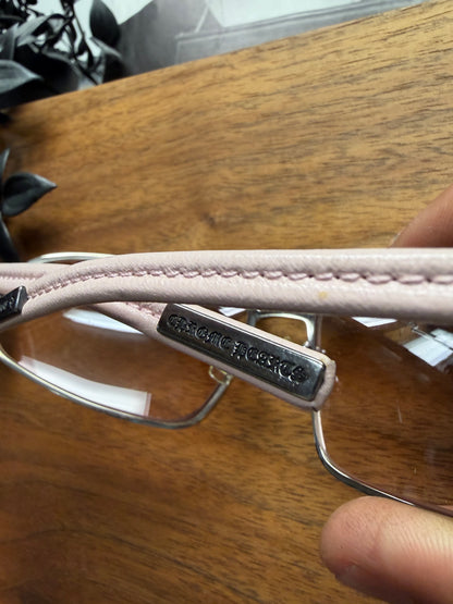 Chrome Hearts ‘Starfire’ Pink Leather ‘Triple Cross’ .925 Silver Pink Tinted Sunglasses