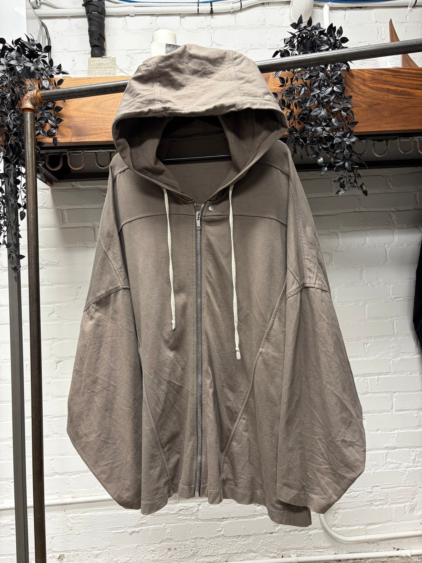 SS2023 Rick Owens ‘Edfu’ Dust Brown Jumbo ‘Peter’ Zip-Up Hoodie