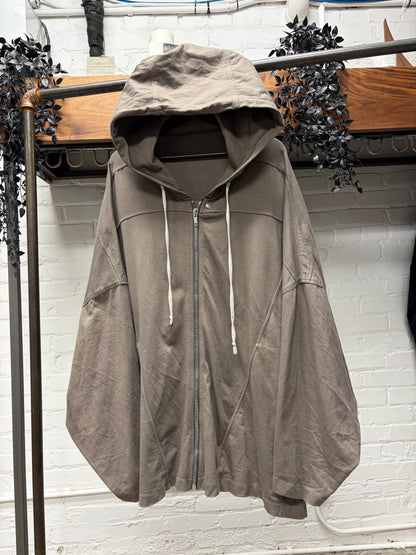 SS2023 Rick Owens ‘Edfu’ Dust Brown Jumbo ‘Peter’ Zip-Up Hoodie