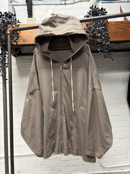 SS2023 Rick Owens ‘Edfu’ Dust Brown Jumbo ‘Peter’ Zip-Up Hoodie