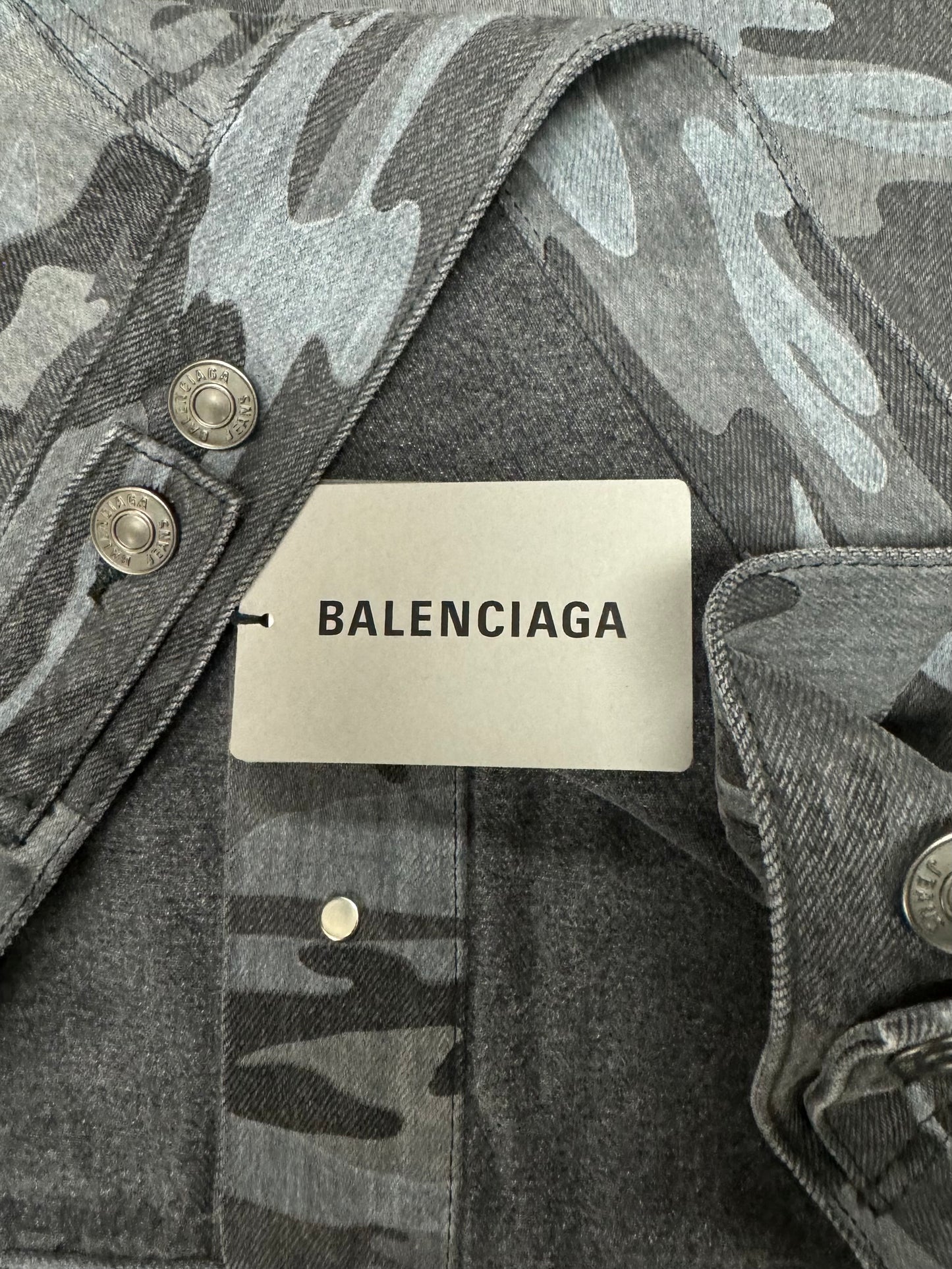 2020 Balenciaga Japan Exclusive ‘Russian Police Camo’ Denim Trucker Jacket