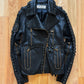 Share Spirit Studded Calfskin Leather Biker Jacket