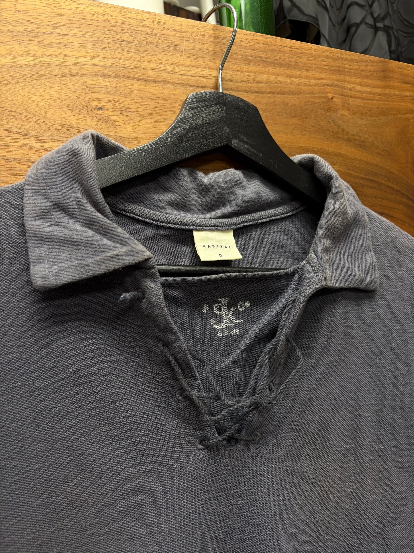 Kapital ‘Sailor’ Lace Collar Blue Sun Faded Polo