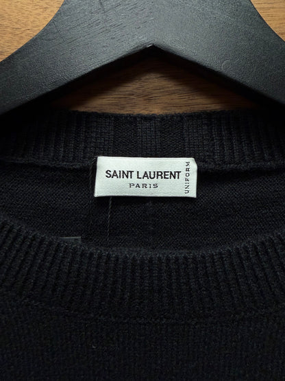 2021 Saint Laurent ‘Staff Uniform’ Black Wool Knit Sweater
