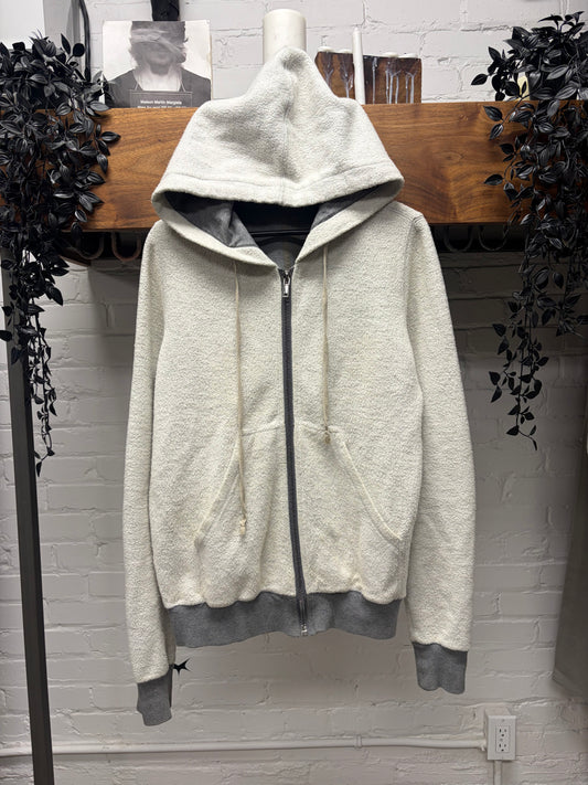Rick Owens Inside-Out ‘Jason’ Grey Melange Zip-Up Hoodie