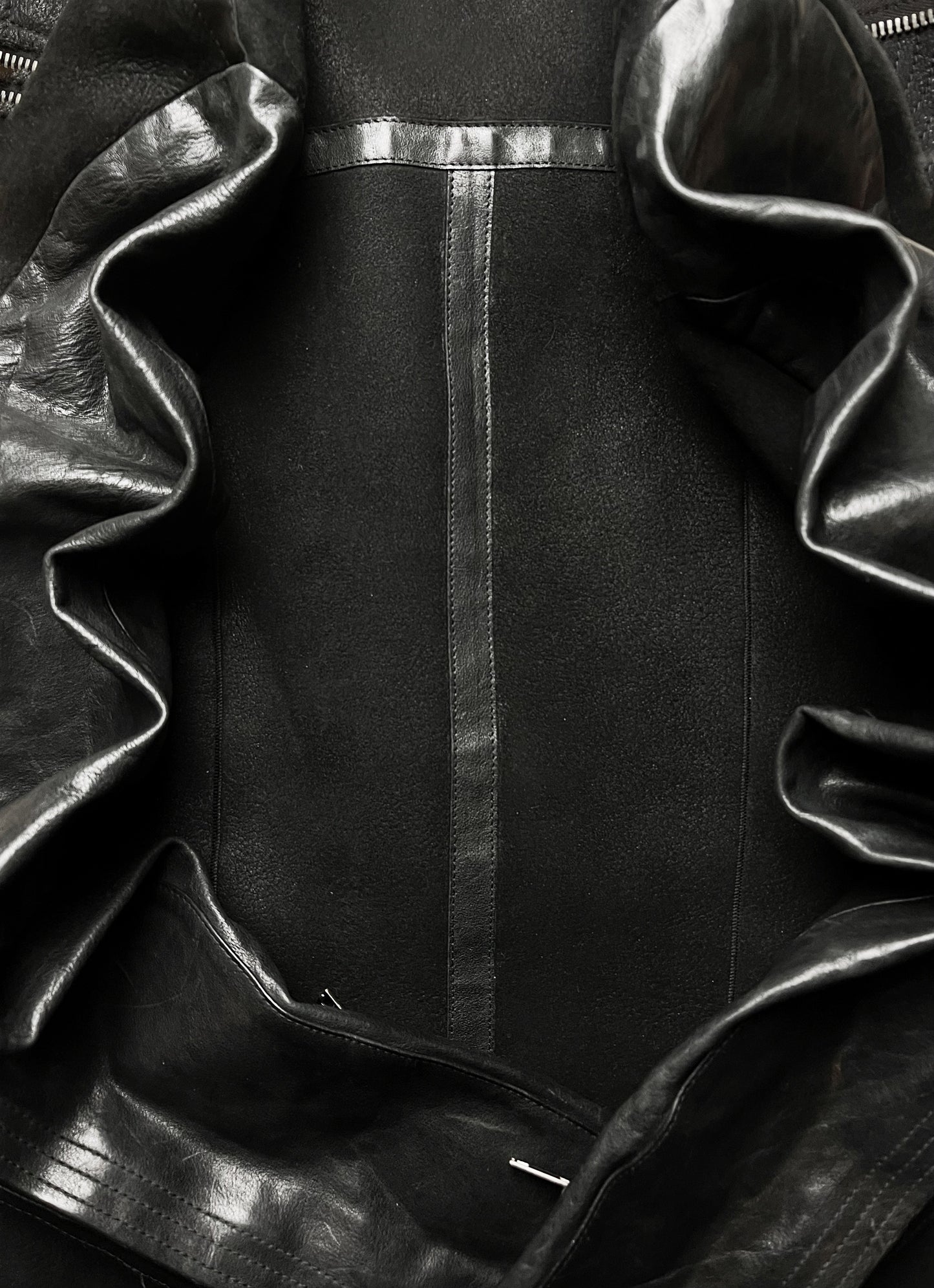 Autumn Winter 2012 Rick Owens ‘Mountain’ Lambskin Leather High Neck Jacket