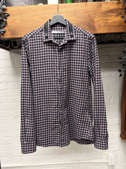 AW2015 Givenchy Plaid ‘Star Patch’ Embroidered Flannel Shirt