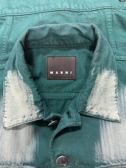 SS2021 Marni ‘Painterly’ Print Seafoam Green Denim Jacket