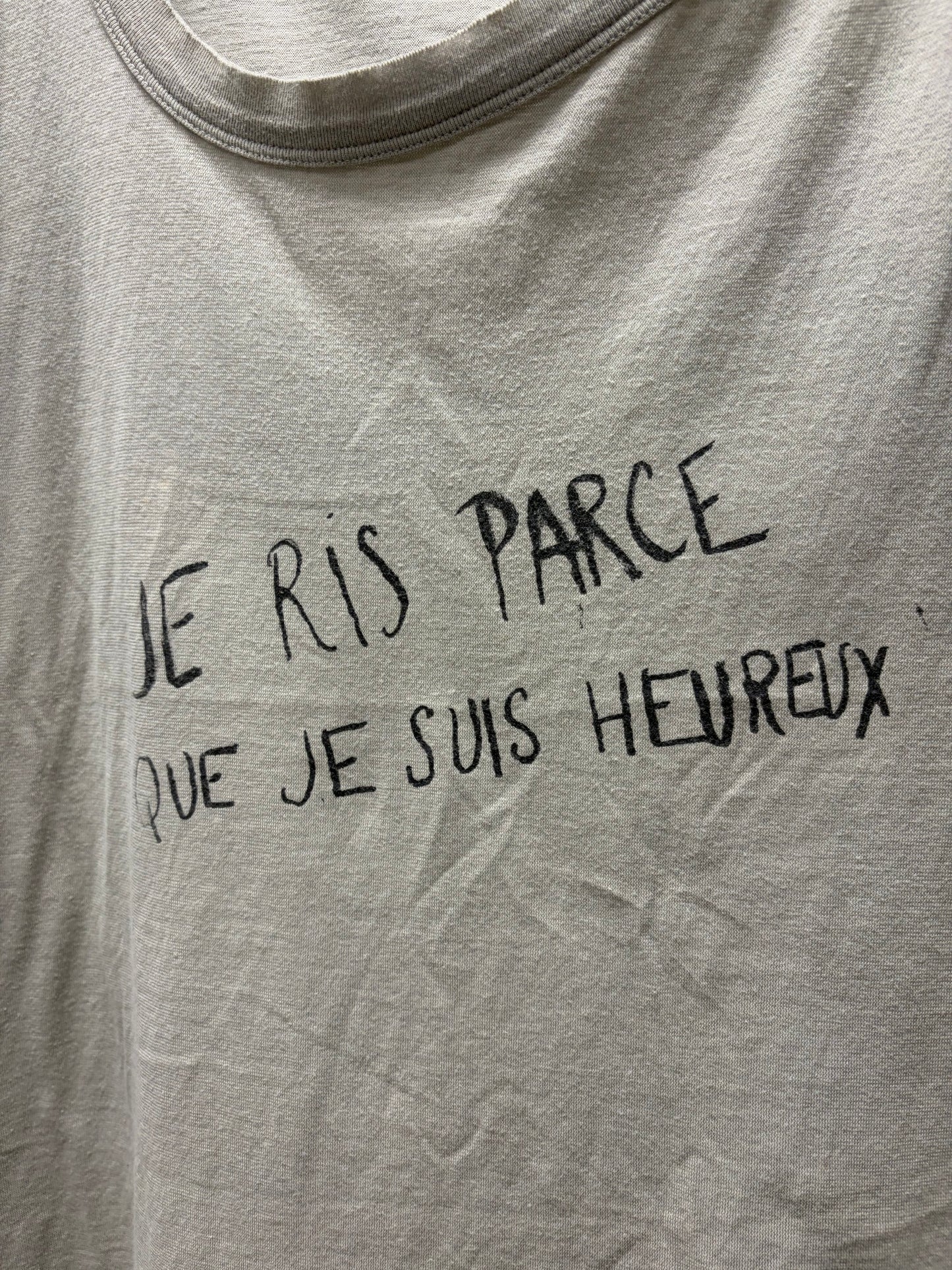 Ann Demeulemeester ‘Je Ris’ Scoop Neck Cotton Bondage T-Shirt