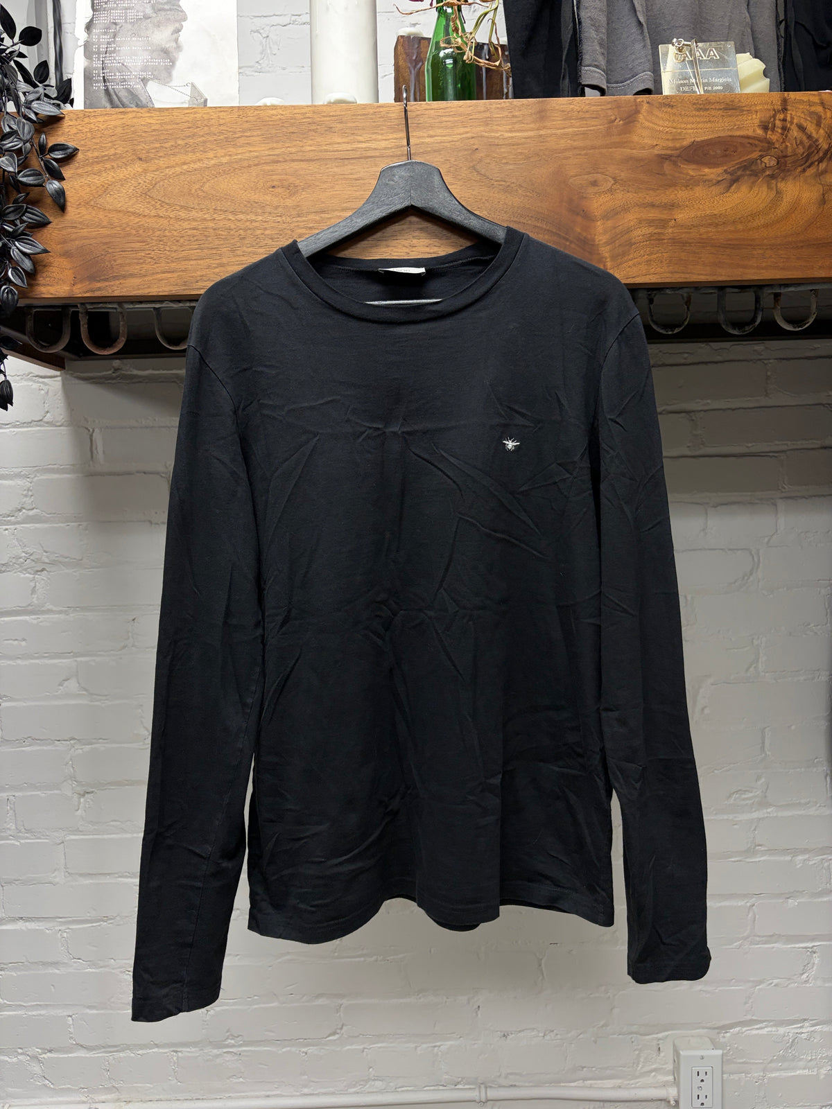 Dior Homme Bee Embroidered Logo Long Sleeve Shirt