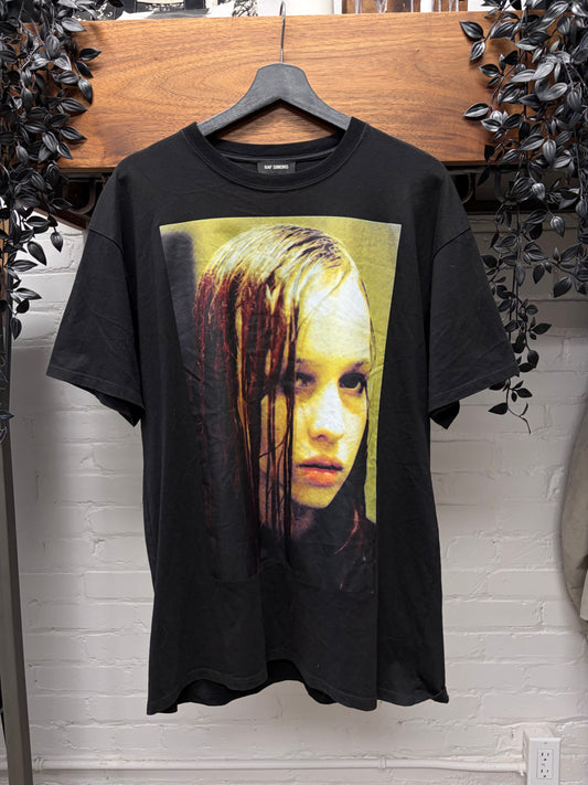 AW2018 Raf Simons ‘Christine F’ Wet Hair Black Graphic T-Shirt
