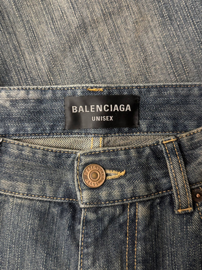 2023 Balenciaga ‘Lost Tapes’ Flared Dirt Wash Denim