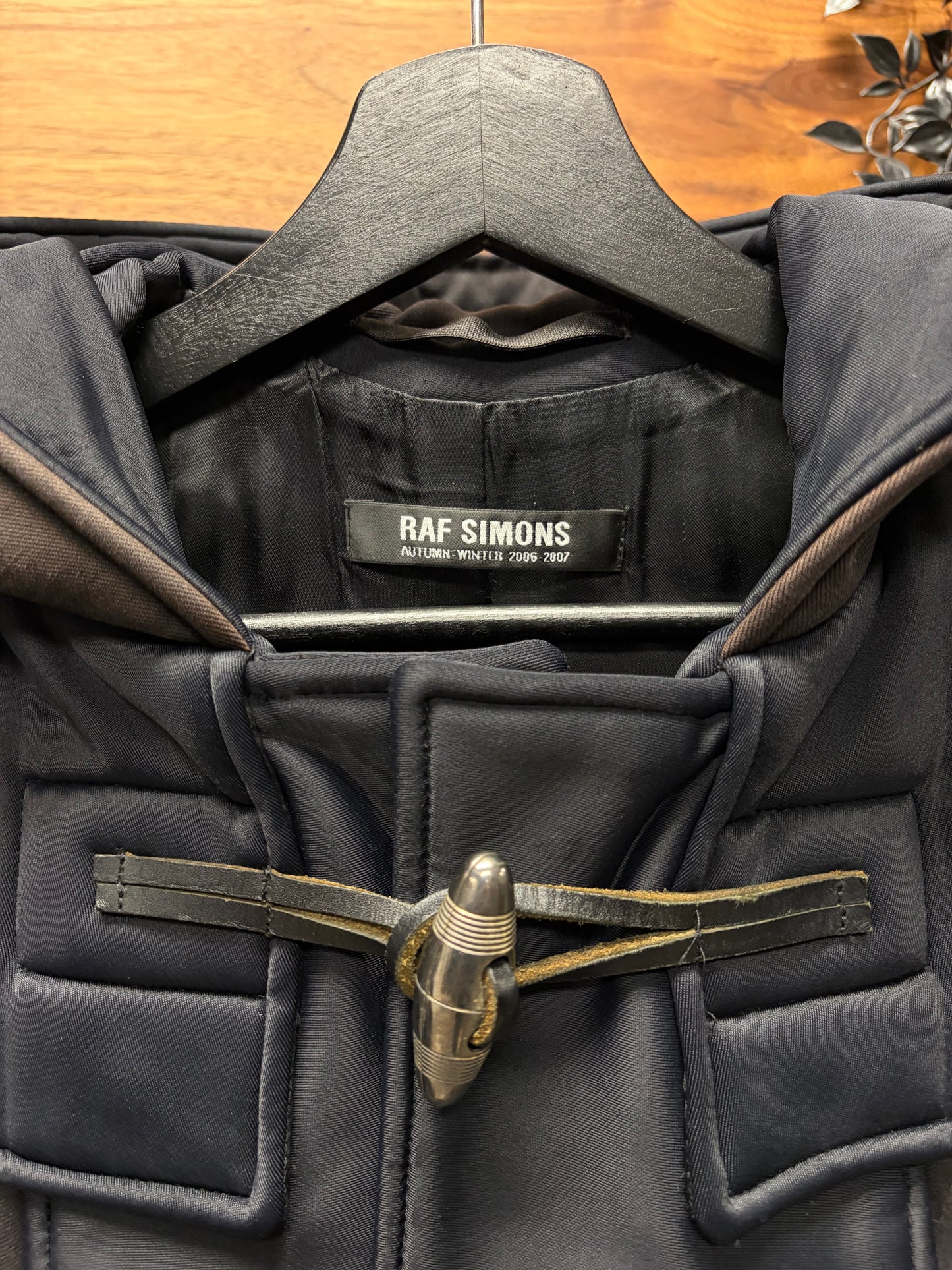 AW2006 Raf Simons ‘Metal Toggle’ Panelled Plum/Brown Trench Coat