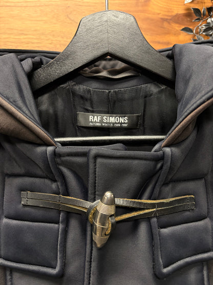 AW2006 Raf Simons ‘Metal Toggle’ Panelled Plum/Brown Trench Coat
