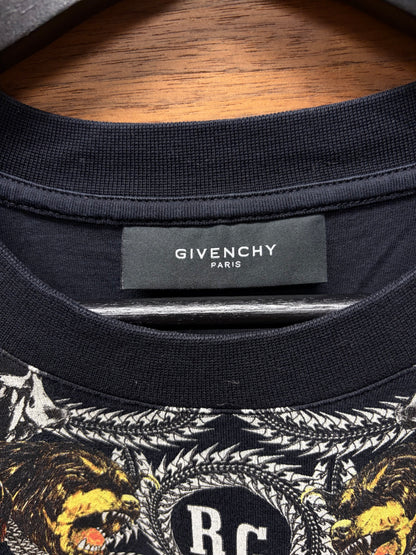 AW2011 Givenchy by Ricardo Tisci ‘Rottweiler Crest’ Striped Black Graphic T-Shirt