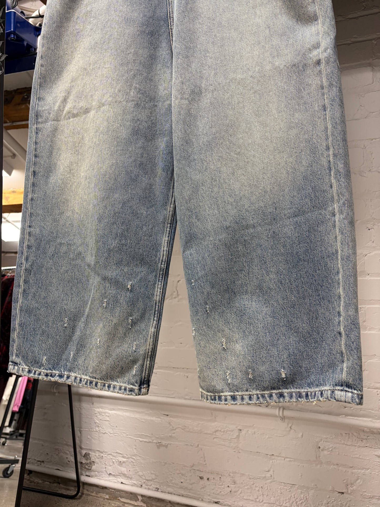 2024 Balenciaga Wide Leg Washed Blue Baggy ‘Skater Cut’ Denim