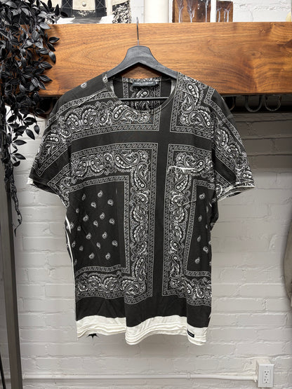 Dolce & Gabanna Mainline Paisley Bandanna Black/White Cotton T-Shirt