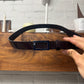 Prada Rectangular Logo Thin Strap Leather Belt