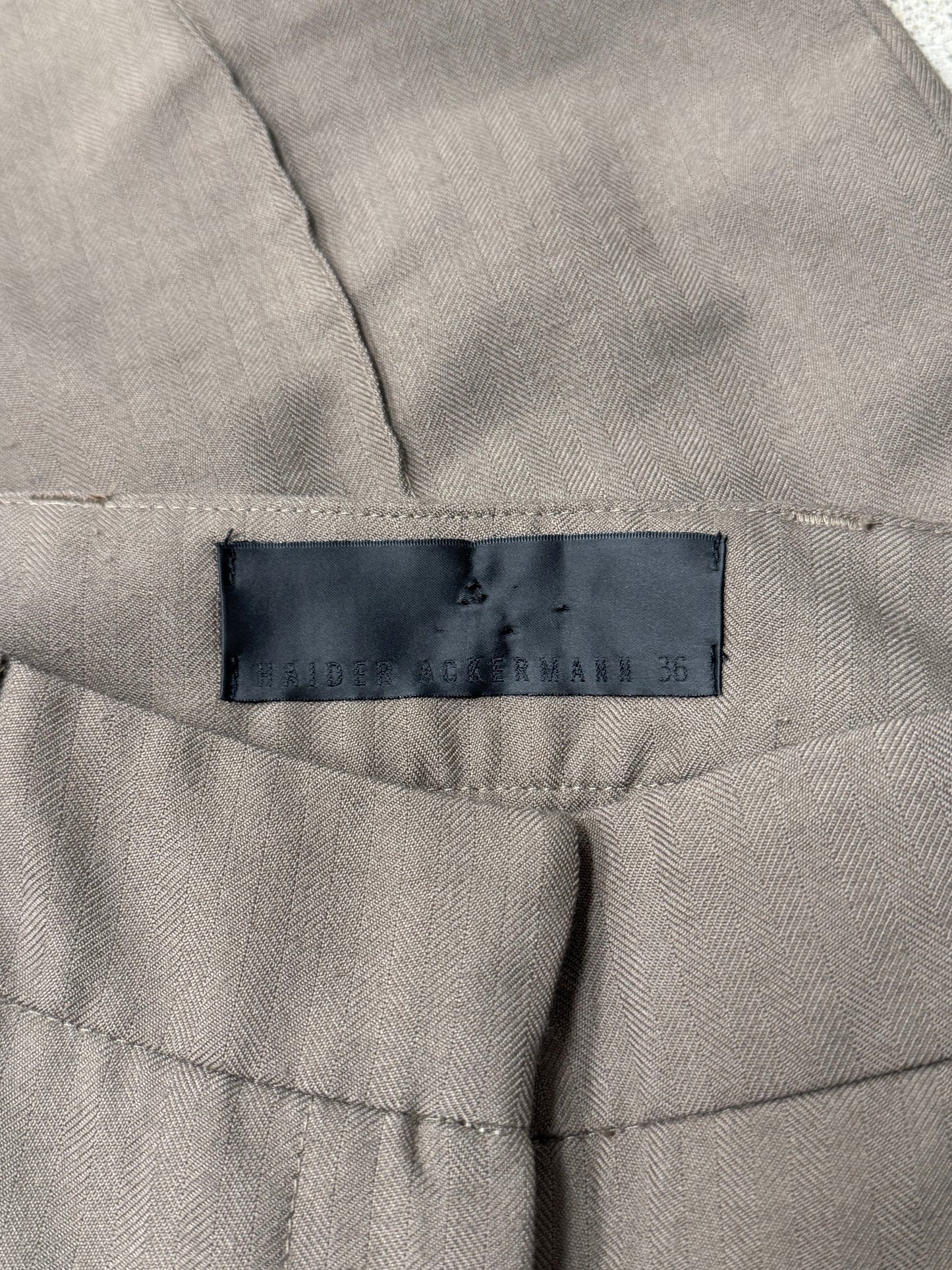 Haider Ackermann Pleated Brown ‘J-Cut’ Trousers