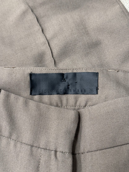 Haider Ackermann Pleated Brown ‘J-Cut’ Trousers