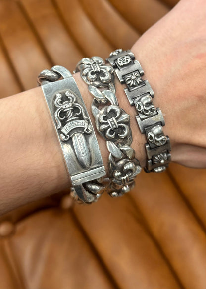 Chrome Hearts ‘Fleur De Lis’ Link 925 Silver Bracelet