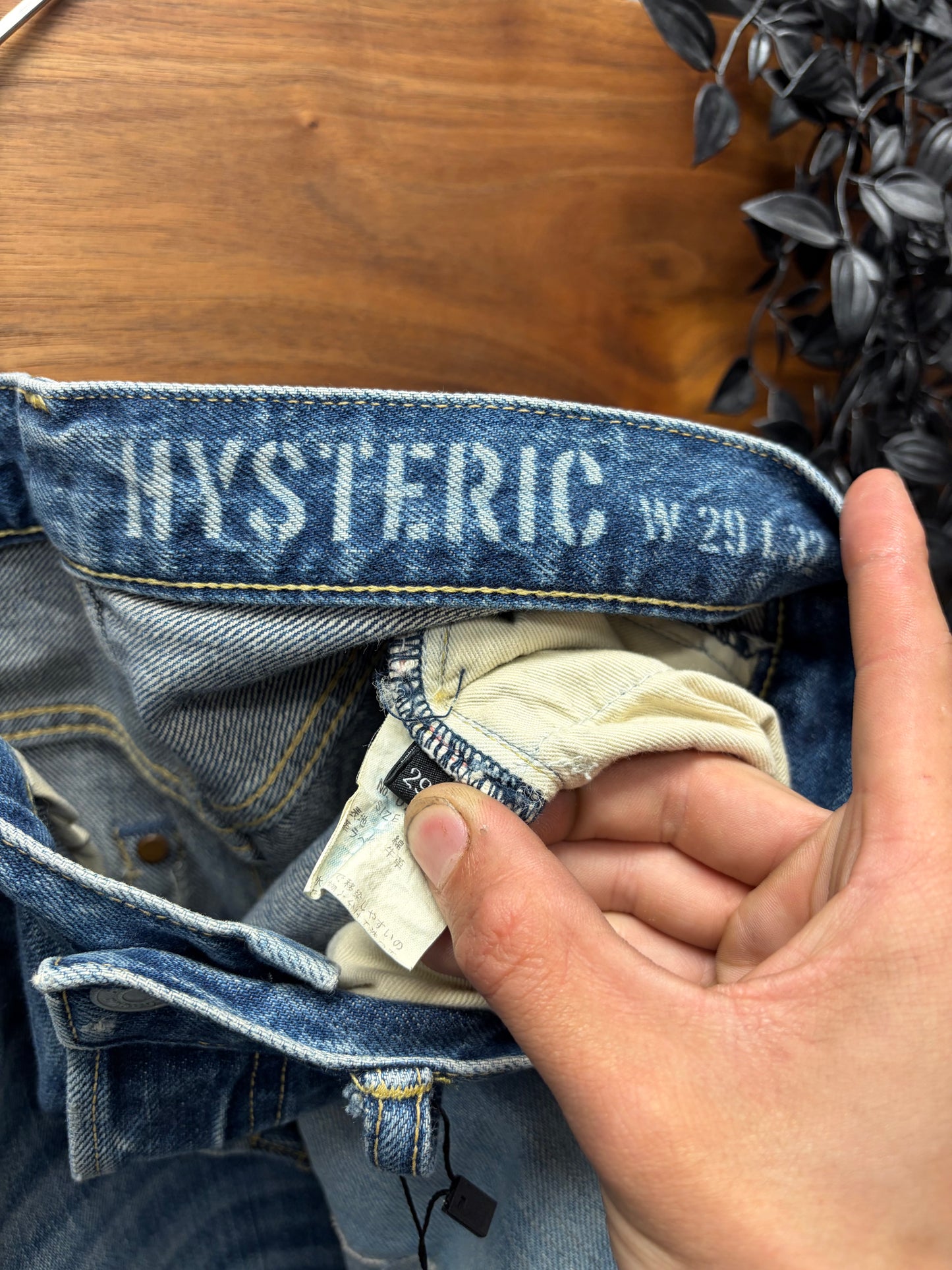 2000s Hysteric Glamour Blue Patchwork Skinny Jeans