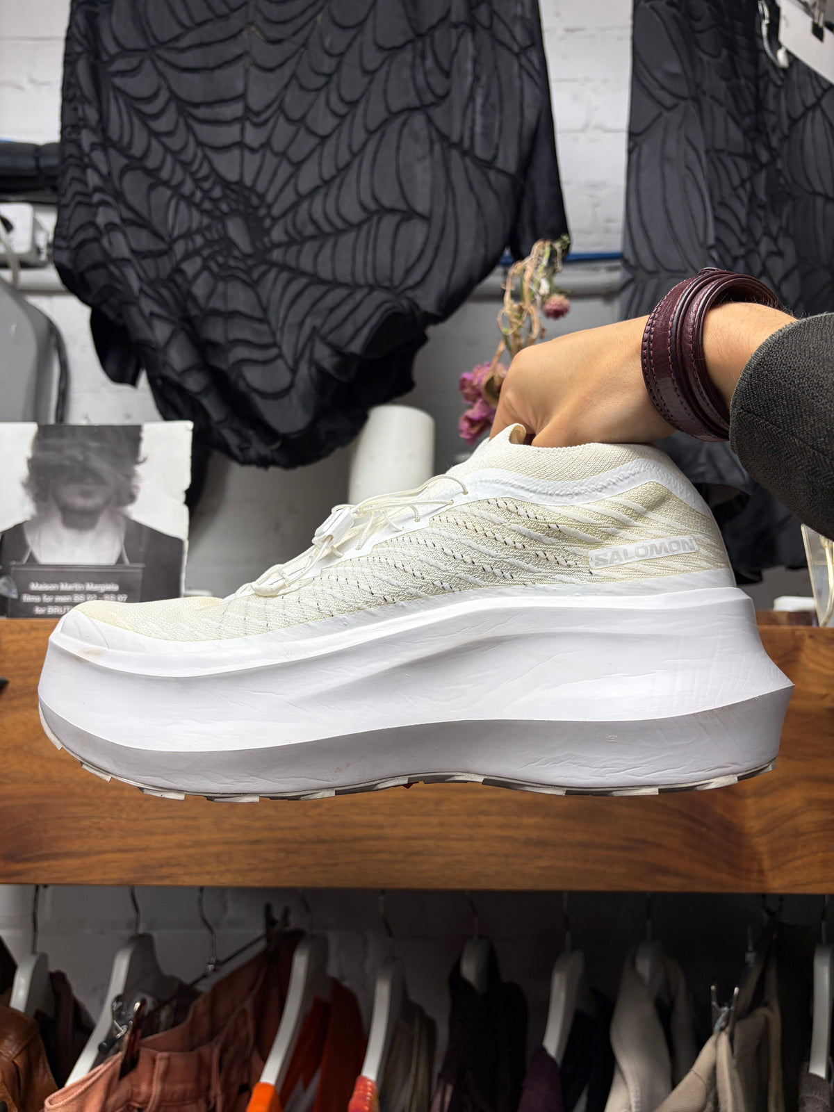 AW2022 Comme Des Garçons x Salomon ‘Pulsar’ White Low Top Sneakers