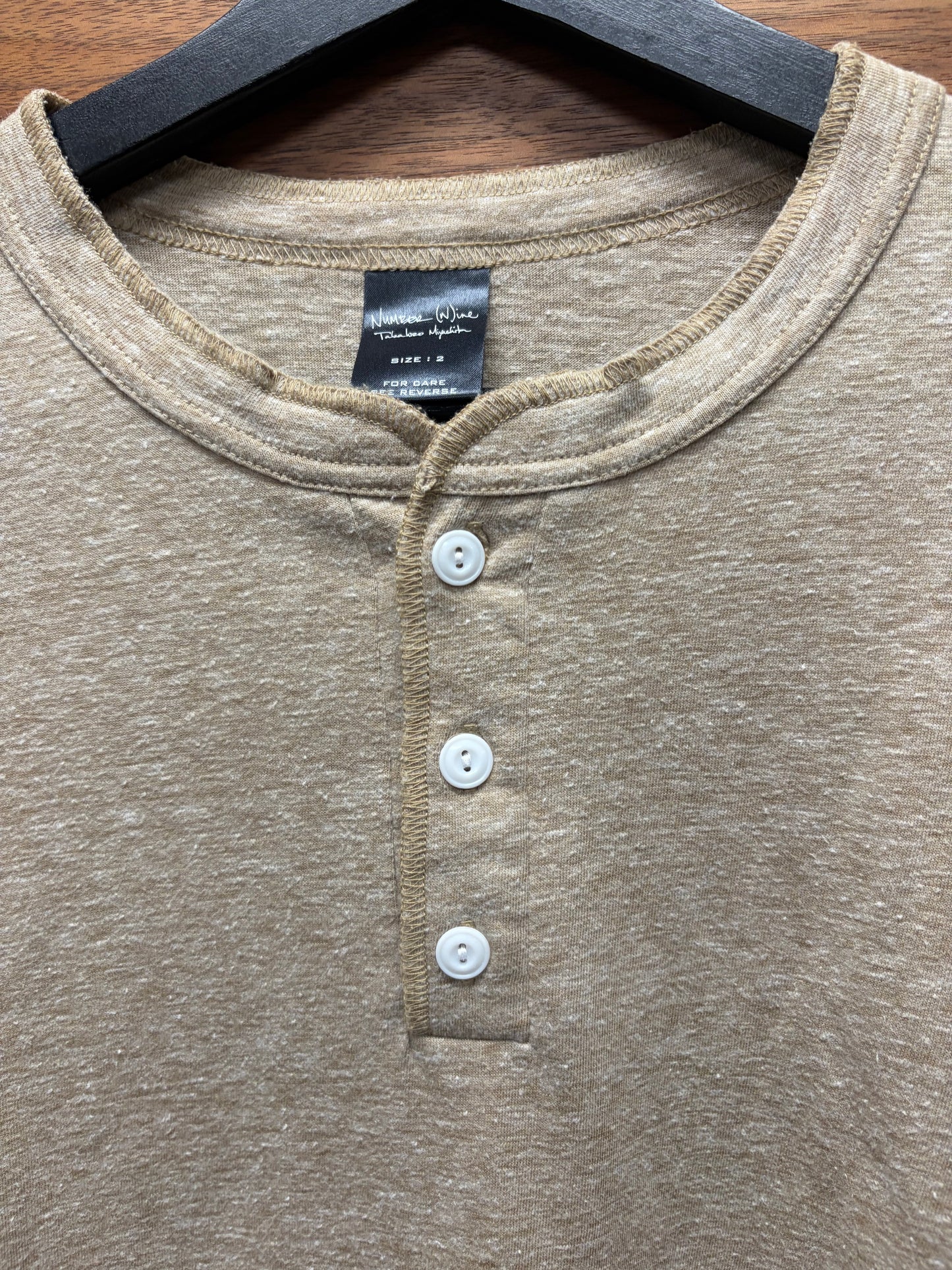 OG Number (N)ine ‘Oatmeal’ Henley Thermal Long Sleeve Shirt