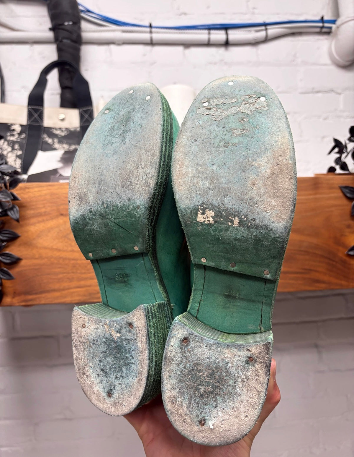 Guidi ‘PL2’ Horse Leather Front Zip ‘Corroded Green’ Low Heel Boots