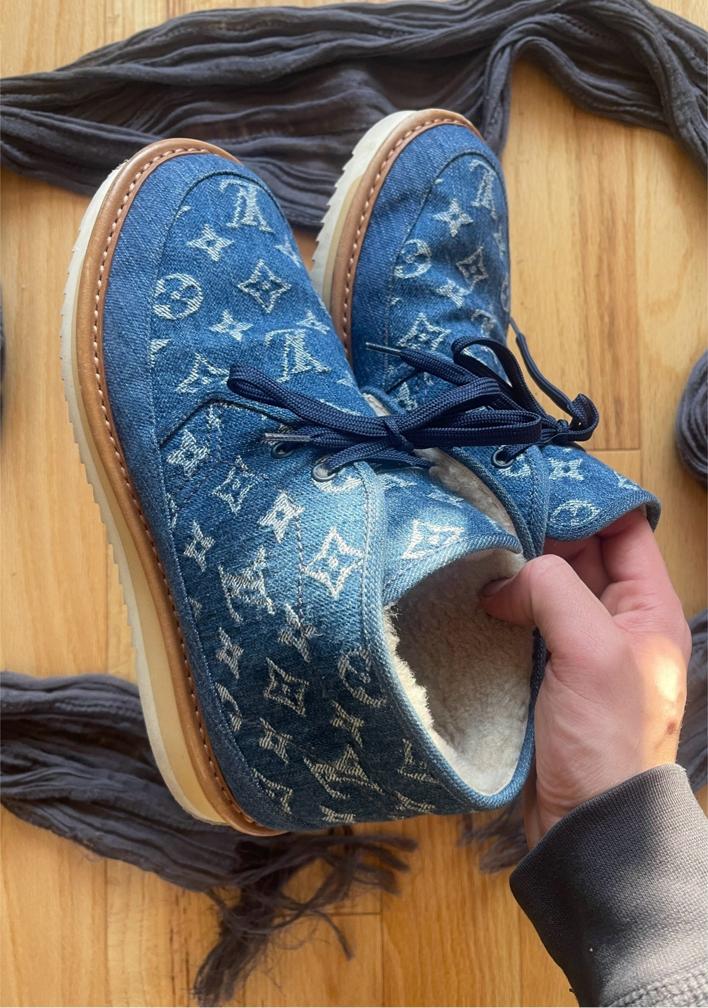 2021 Louis Vuitton x Nigo ‘Cozy Line’ Denim Monogram Boots