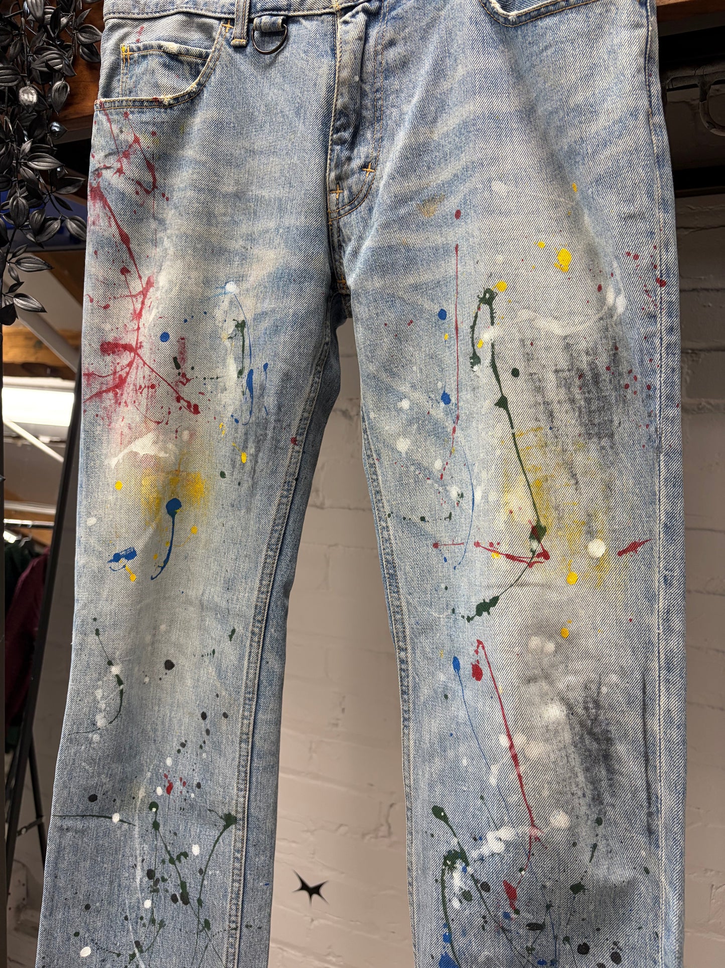 SS2006 Number (N)ine ‘Welcome to the Shadows’ Paint Splattered Denim