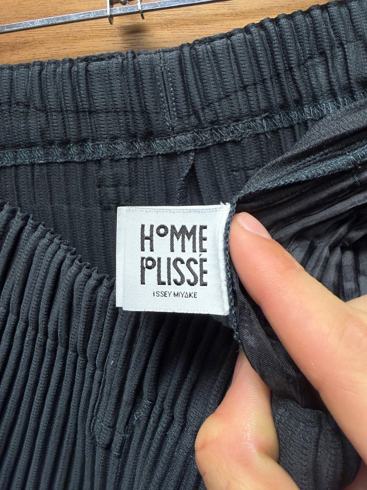 Issey Miyake ‘Homme Plisse’ Dark Grey Pleated Straight Cut Trousers
