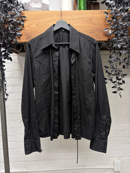 Gucci Buttonless Black Collared Cotton Dress Shirt