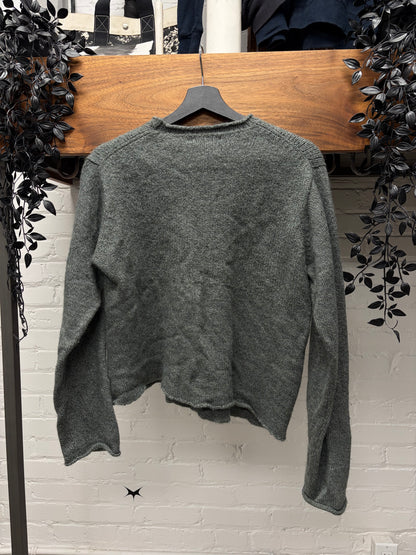 Vintage Yohji Yamamoto ‘Y’s for Men’ Asymmetric Green Wool Knit Sweater