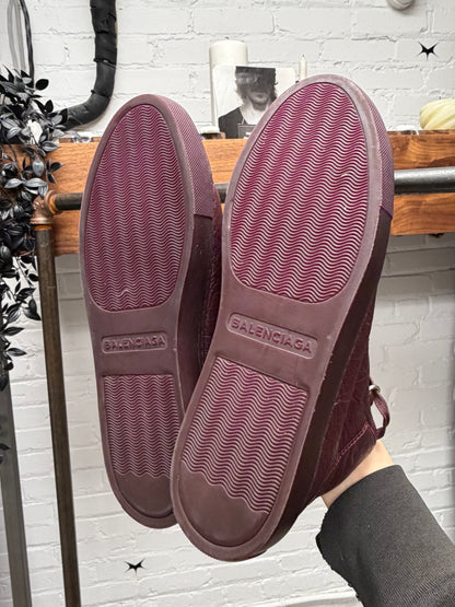 Balenciaga ‘Arena’ Oxblood Red Leather High Top Sneakers