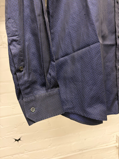 Gucci Purple ‘Diamond Interlock Pattern’ Purple Button Up Shirt